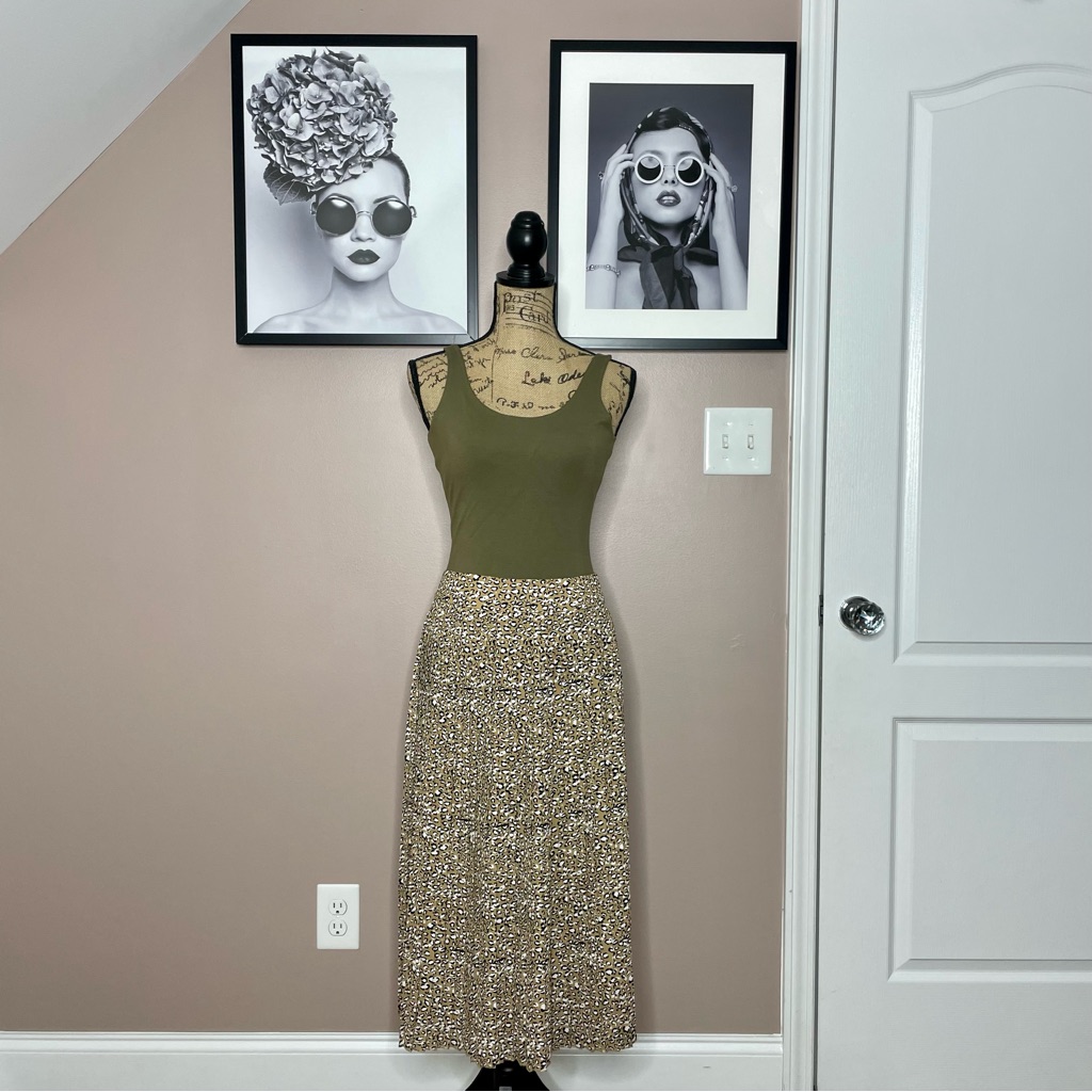 J Crew Accordion Spotted Midi Skirt